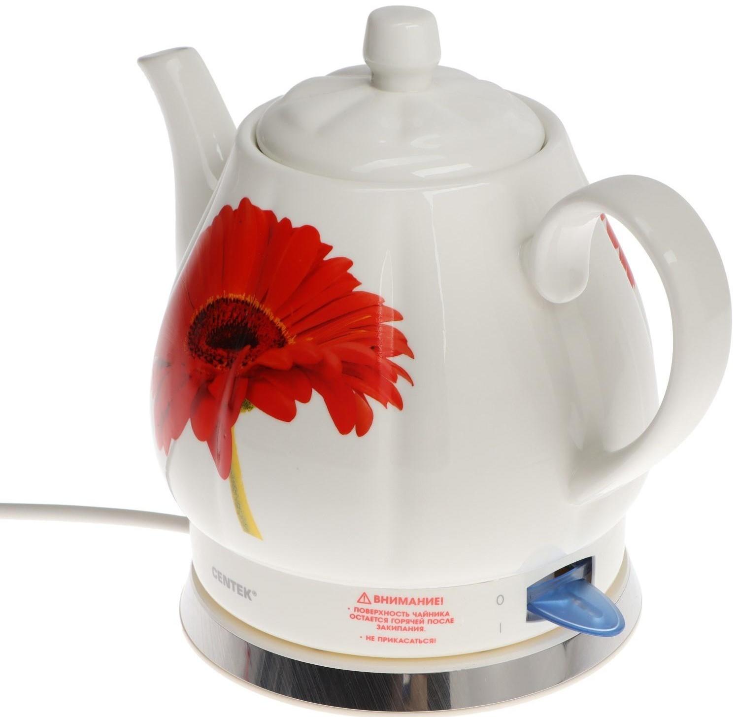 Чайник электрический Centek CT-0062, керамика, 2 л, 2000 Вт, 