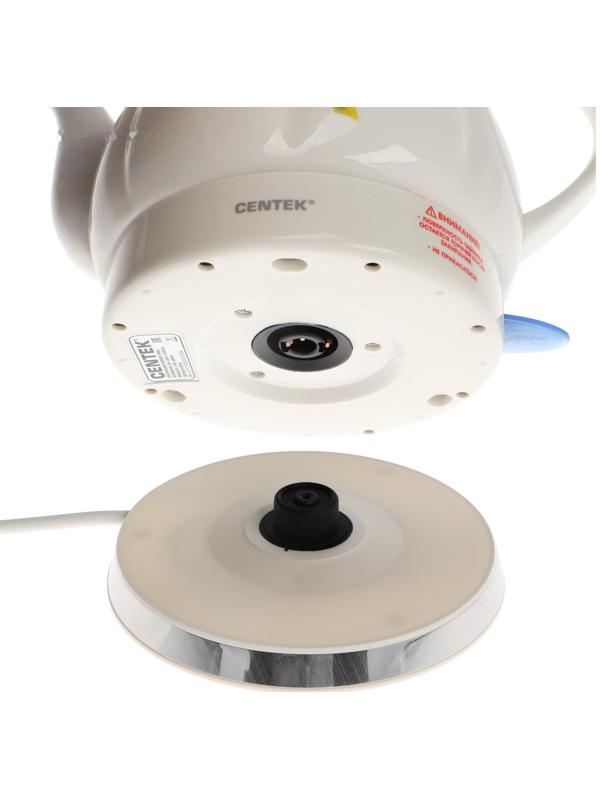 Чайник электрический Centek CT-0062, керамика, 2 л, 2000 Вт, 