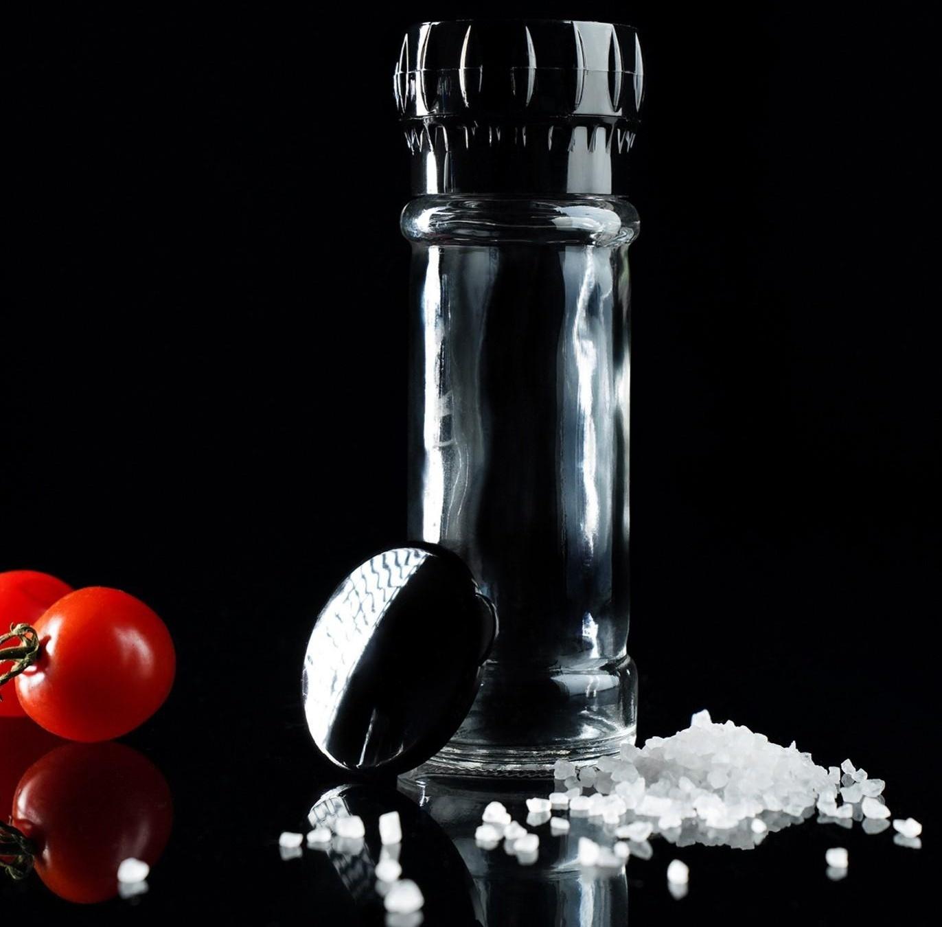 Мельница, пластиковый механизм, 115 мл (45-80 гр), цвет чёрный