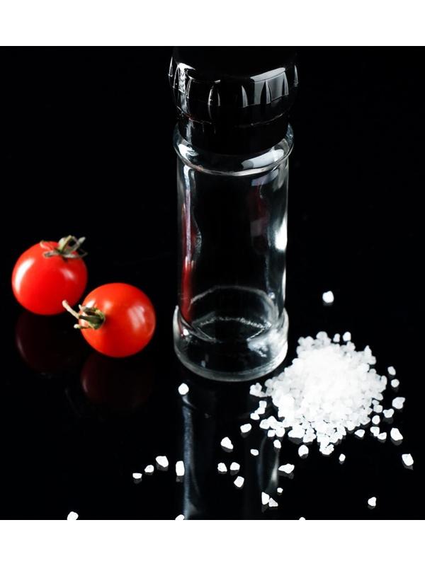 Мельница, пластиковый механизм, 115 мл (45-80 гр), цвет чёрный