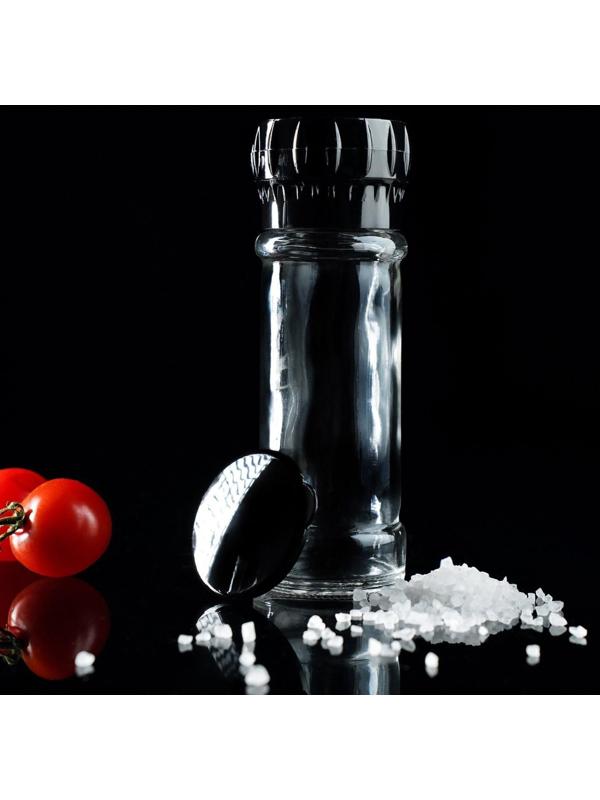 Мельница, пластиковый механизм, 115 мл (45-80 гр), цвет чёрный