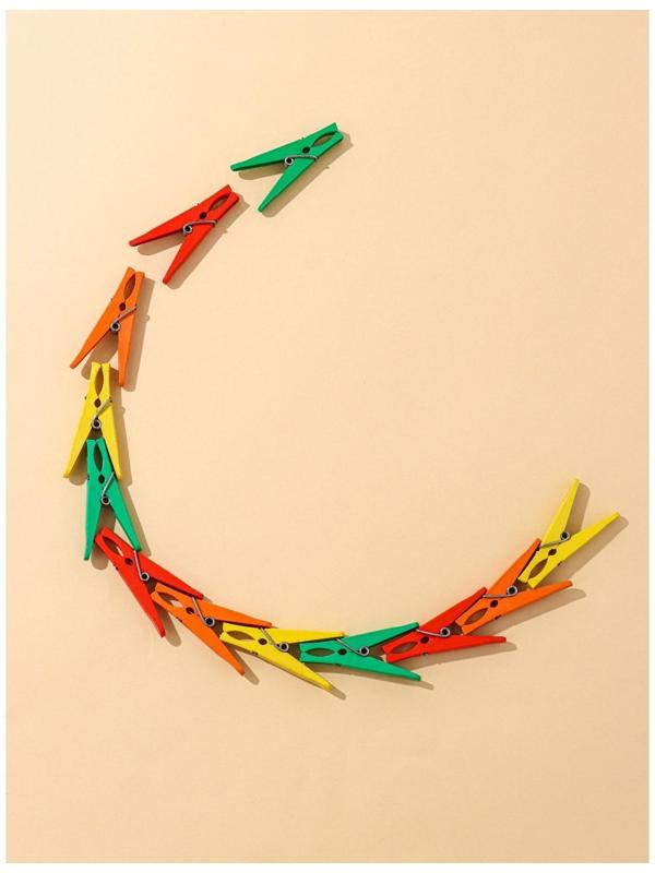 Прищепки бельевые «Пингвин», 8 см, 12 шт, цвет МИКС