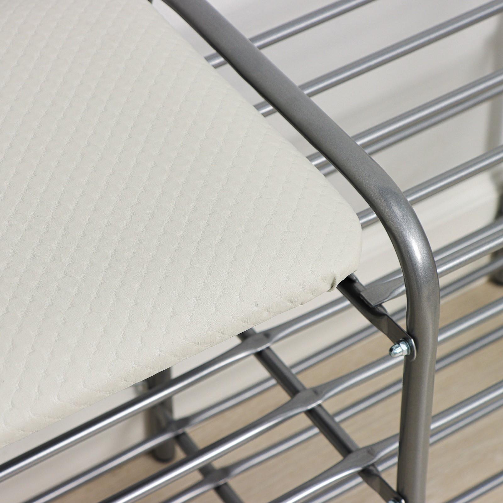 Этажерка для обуви с сиденьем и ящиком «Люкс», 3 яруса, 79×33×50 см, цвет серый