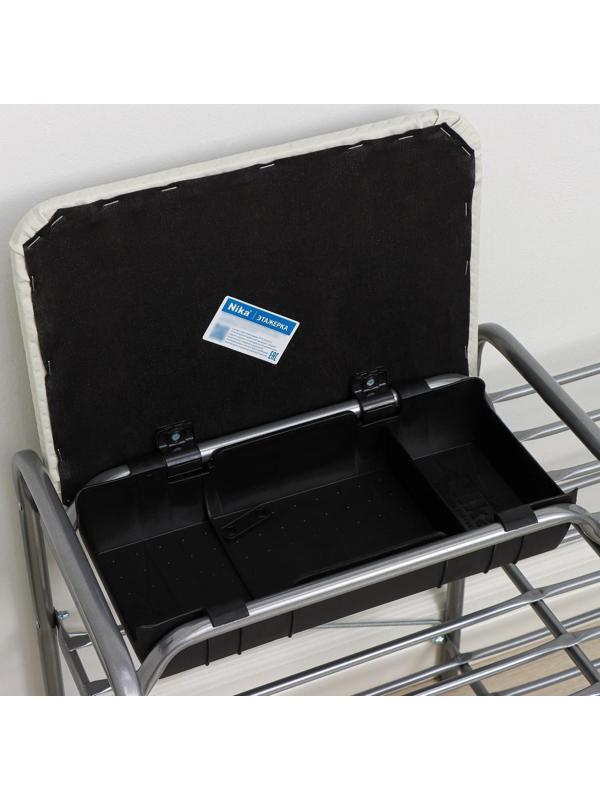 Этажерка для обуви с сиденьем и ящиком «Люкс», 3 яруса, 79×33×50 см, цвет серый