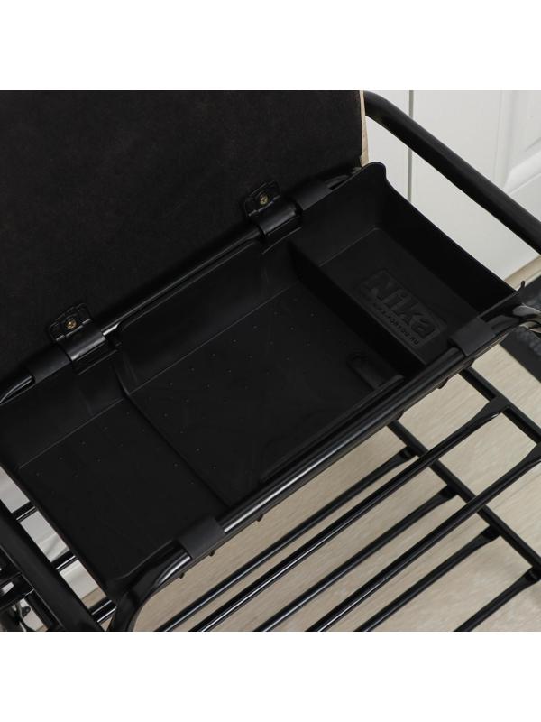 Этажерка для обуви с сиденьем и ящиком «Люкс», 3 яруса, 79×33×50 см, цвет слоновая кость/чёрный