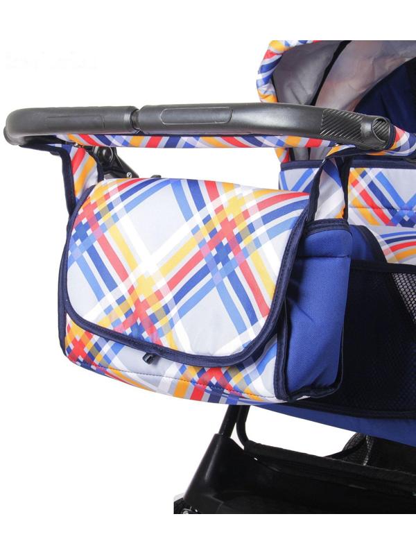 Коляска-трансформер «Гном», надувные колёса, оттенки синего, рисунок МИКС