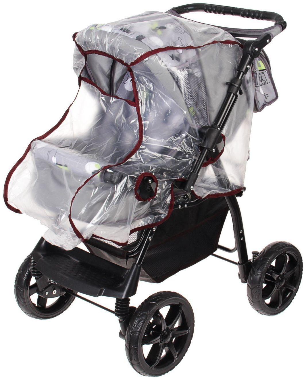 Коляска-трансформер «Гном», пластиковые колёса, цвет серый, рисунок МИКС