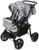 Коляска-трансформер «Гном», пластиковые колёса, цвет серый, рисунок МИКС