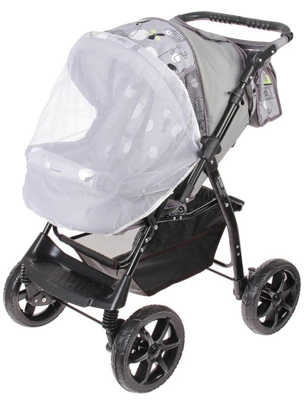 Коляска-трансформер «Гном», пластиковые колёса, цвет серый, рисунок МИКС