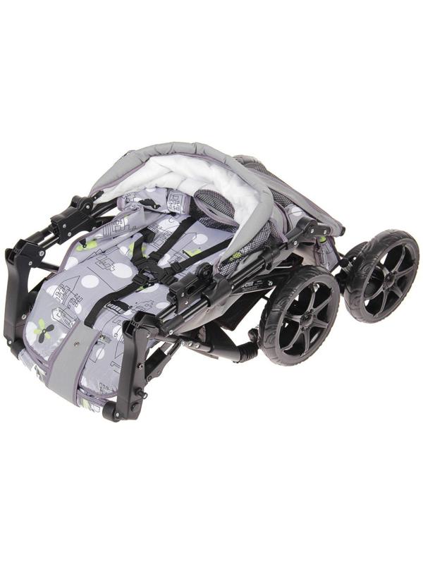 Коляска-трансформер «Гном», пластиковые колёса, цвет серый, рисунок МИКС