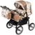 Коляска-трансформер «Гном», надувные колёса, оттенки коричневого, рисунок МИКС