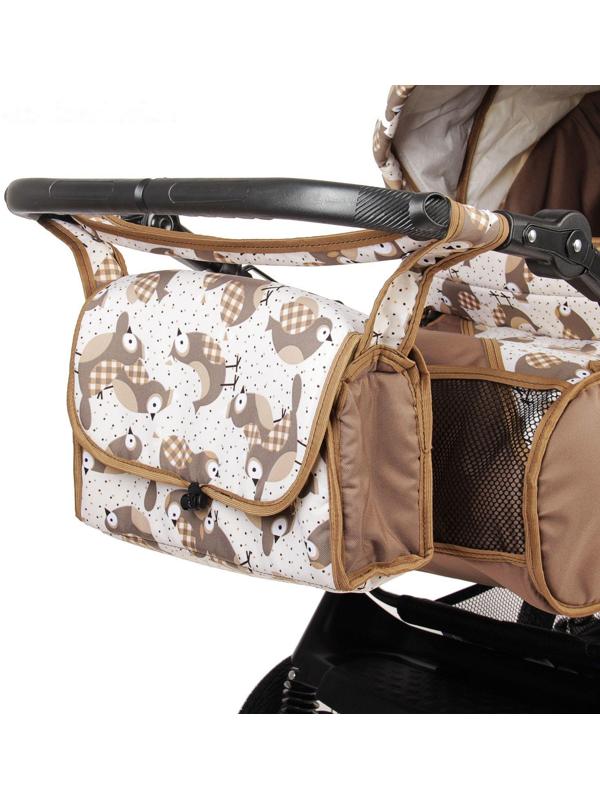 Коляска-трансформер «Гном», надувные колёса, оттенки коричневого, рисунок МИКС