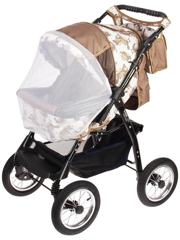 Коляска-трансформер «Гном», надувные колёса, оттенки коричневого, рисунок МИКС