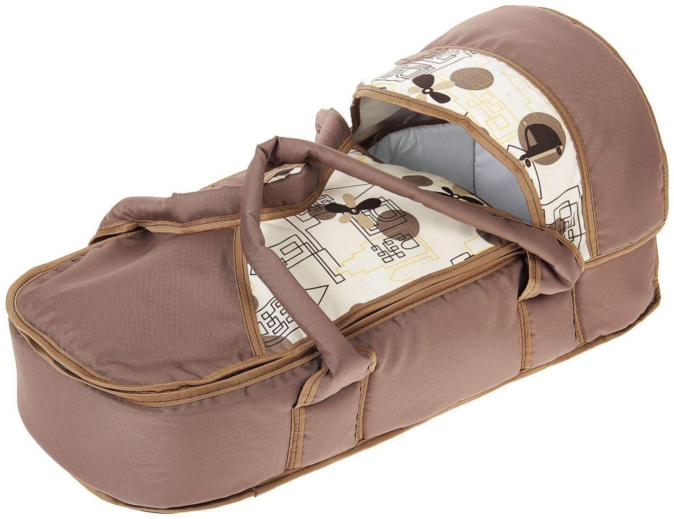 Коляска-трансформер «Гном», пластиковые колёса, оттенки бежевого, рисунок МИКС