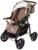 Коляска-трансформер «Гном», пластиковые колёса, оттенки бежевого, рисунок МИКС