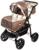 Коляска-трансформер «Гном», пластиковые колёса, оттенки бежевого, рисунок МИКС