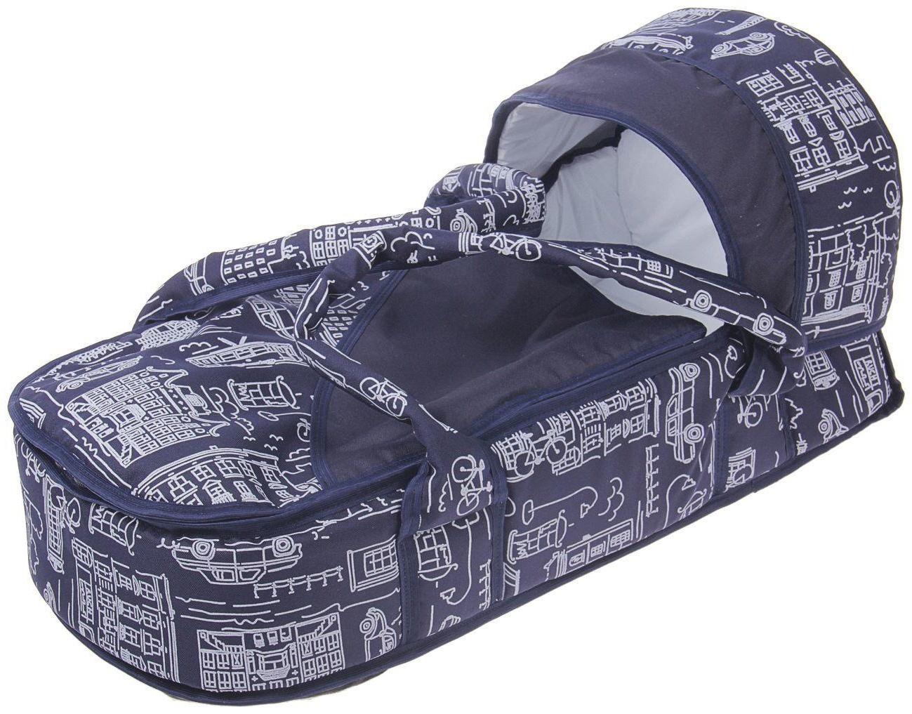 Коляска-трансформер «Гном», пластиковые колёса, оттенки синего, рисунок МИКС