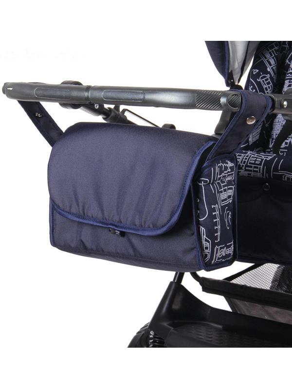 Коляска-трансформер «Гном», пластиковые колёса, оттенки синего, рисунок МИКС