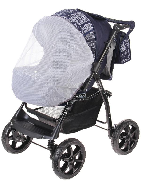 Коляска-трансформер «Гном», пластиковые колёса, оттенки синего, рисунок МИКС