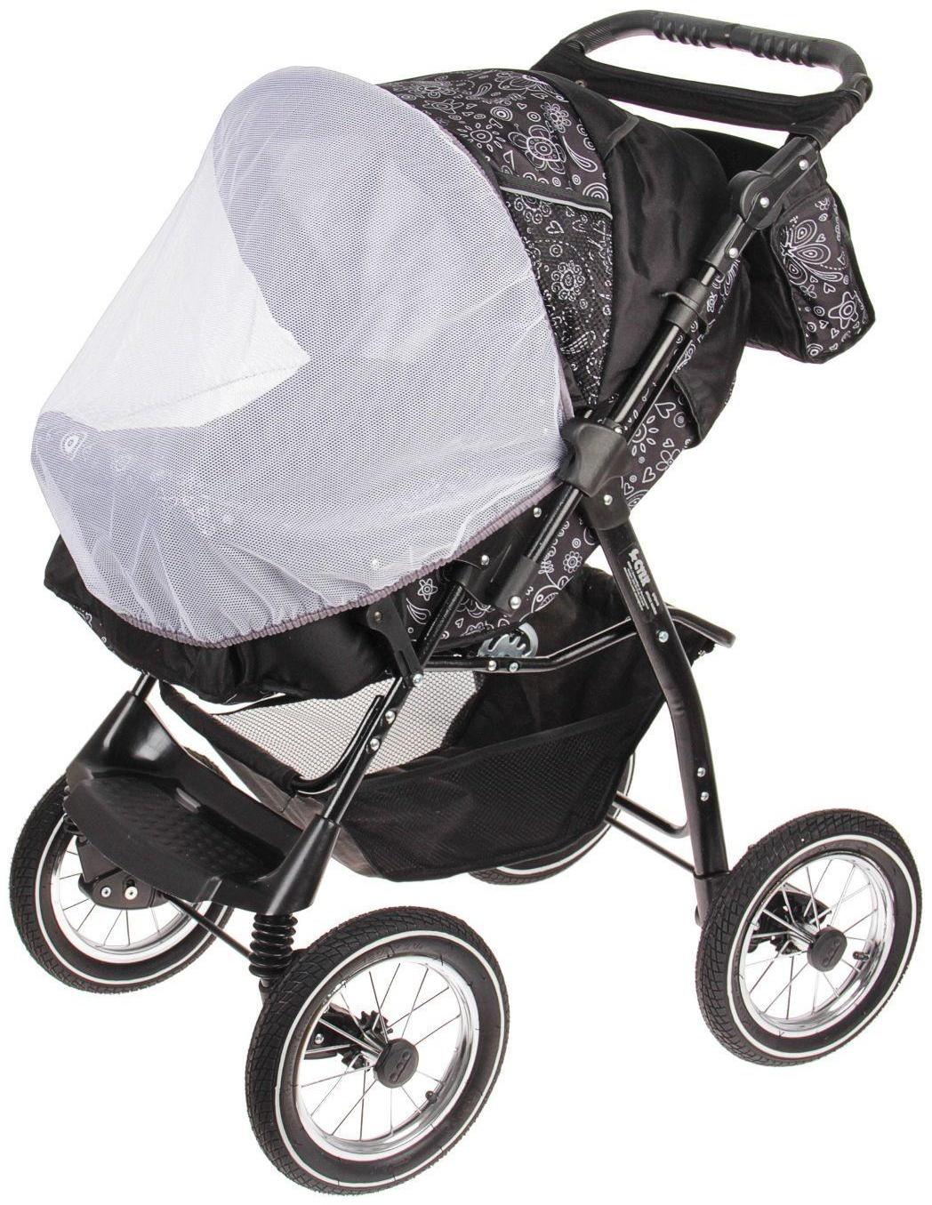 Коляска-трансформер «Пилот», надувные колёса, оттенки серого, рисунок МИКС