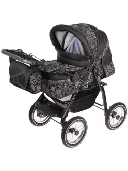 Коляска-трансформер «Пилот», надувные колёса, оттенки серого, рисунок МИКС