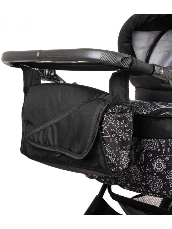 Коляска-трансформер «Пилот», надувные колёса, оттенки серого, рисунок МИКС