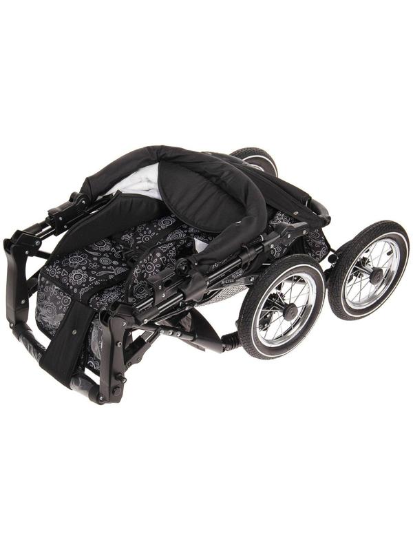 Коляска-трансформер «Пилот», надувные колёса, оттенки серого, рисунок МИКС