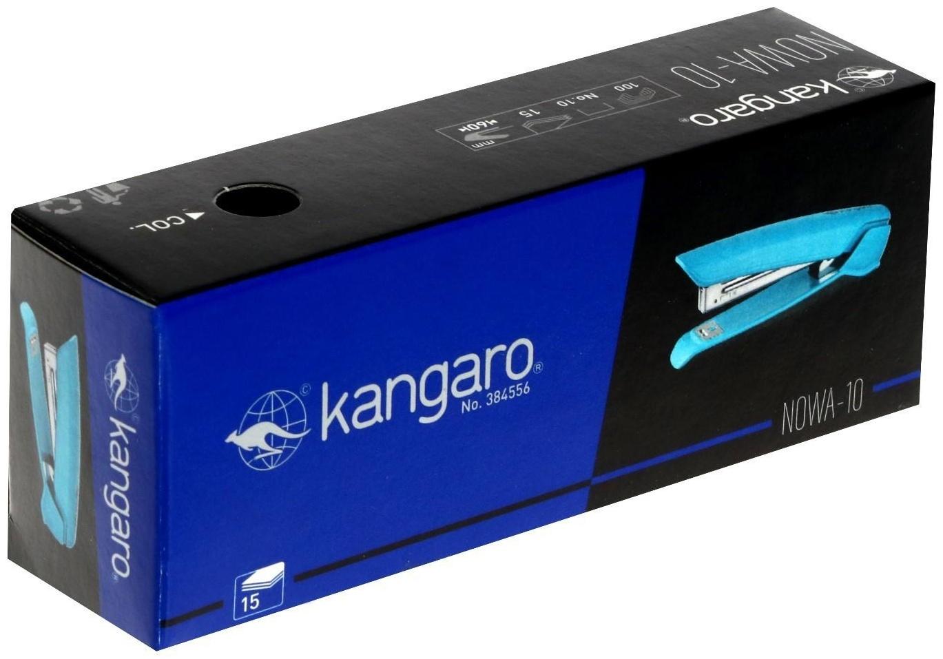 Степлер Kangaro Nowa-10 Parrot Green, скоба №10, до 15 листов, стальной механизм, зелёный