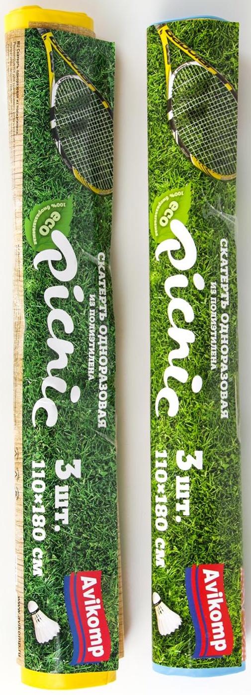 Скатерть без основы одноразовая «Моно», 110×180 см, рулон 3 шт, цвет МИКС