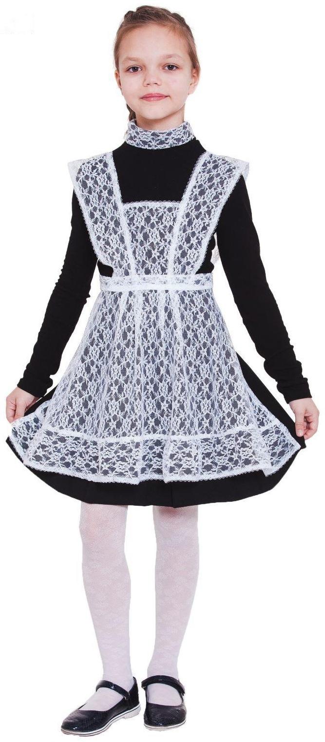 Фартук гипюровый «Выпускница», на широких бретелях, по низу волан, цвет белый, р. 28-34