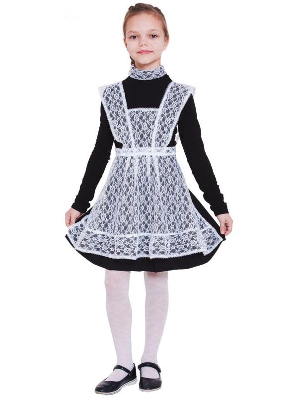 Фартук гипюровый «Выпускница», на широких бретелях, по низу волан, цвет белый, р. 28-34