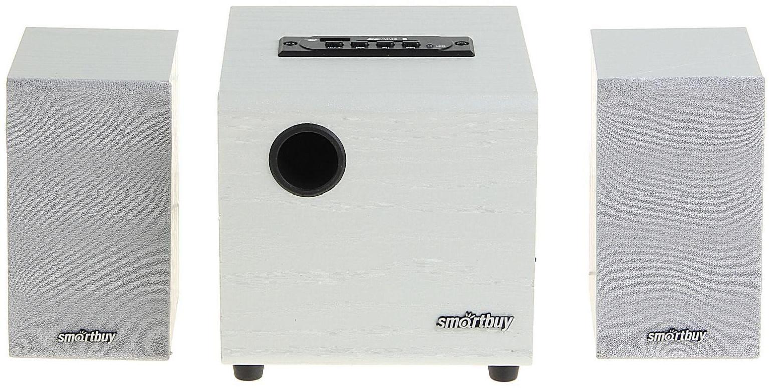 Компьютерные колонки 2.1 SmartBuy SPARTA SBA-210, 2х2 Вт+8 Вт, MP3, FM, 220 В, белые