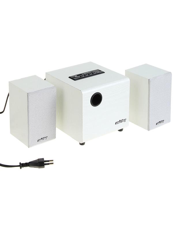 Компьютерные колонки 2.1 SmartBuy SPARTA SBA-210, 2х2 Вт+8 Вт, MP3, FM, 220 В, белые