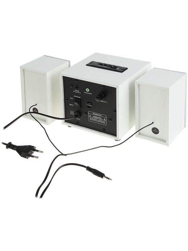 Компьютерные колонки 2.1 SmartBuy SPARTA SBA-210, 2х2 Вт+8 Вт, MP3, FM, 220 В, белые