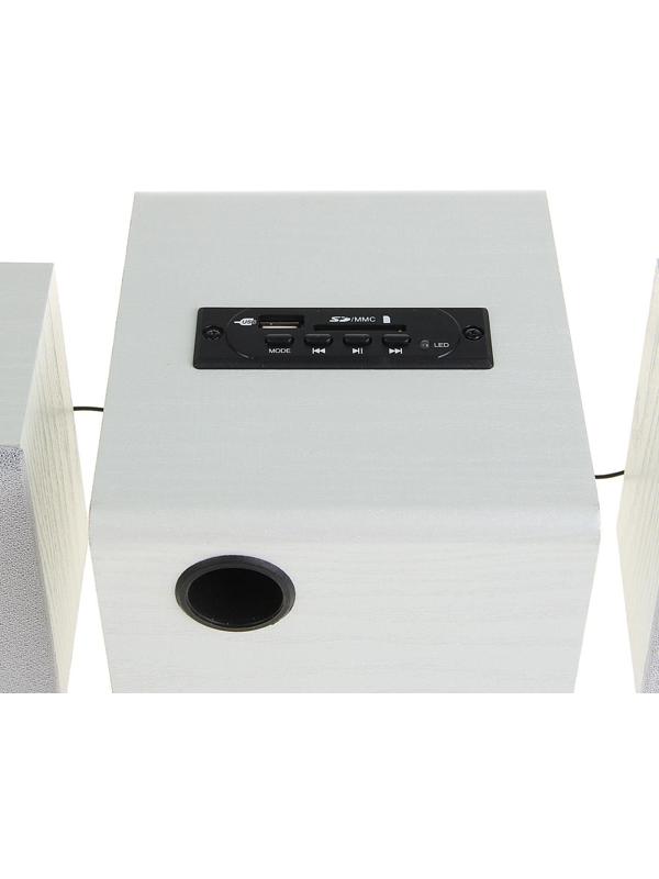 Компьютерные колонки 2.1 SmartBuy SPARTA SBA-210, 2х2 Вт+8 Вт, MP3, FM, 220 В, белые