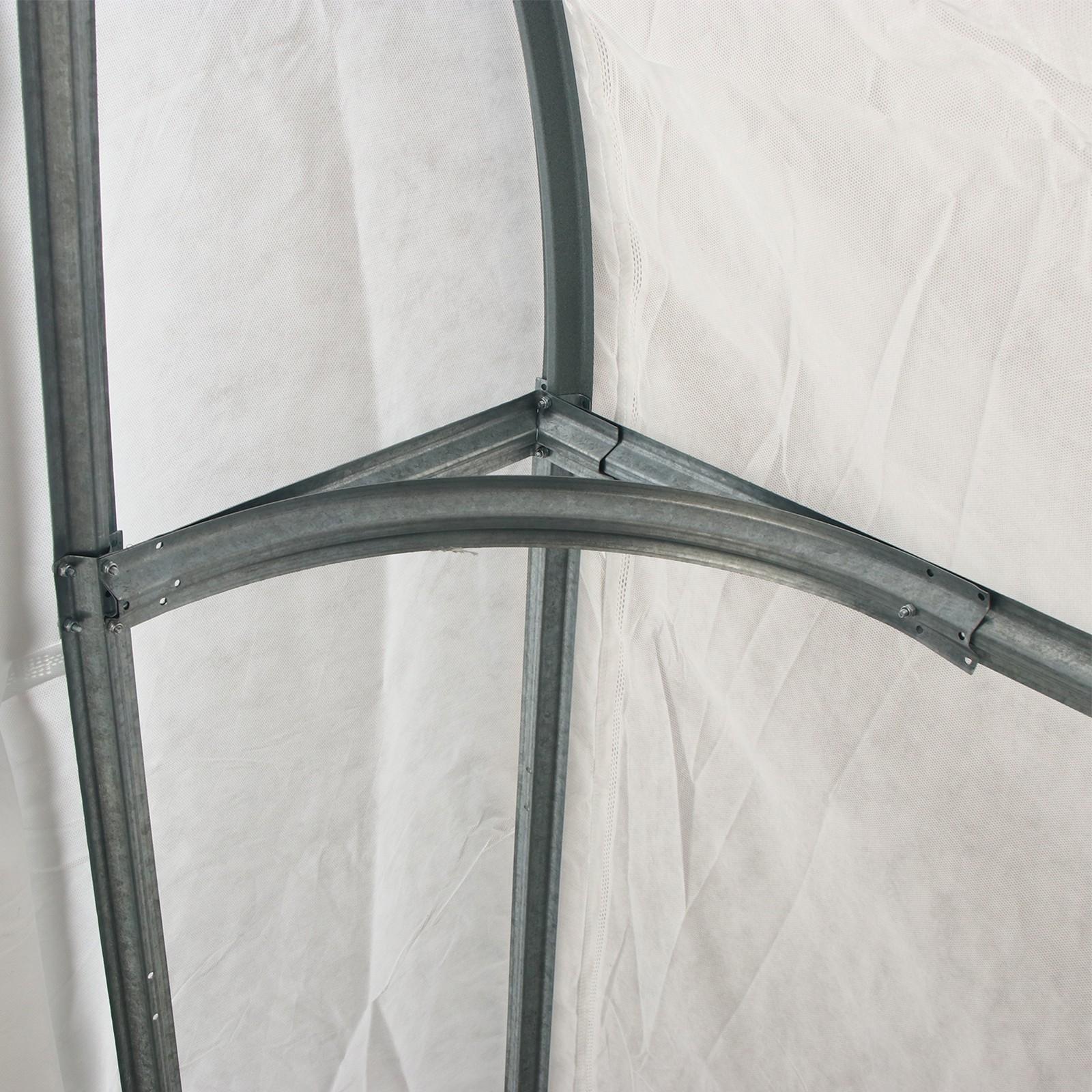 Теплица «Сибирский агроном», 2 × 1,65 × 1,85 м, оцинкованная сталь, профиль 42 × 14 мм, спанбонд 65 г/м²