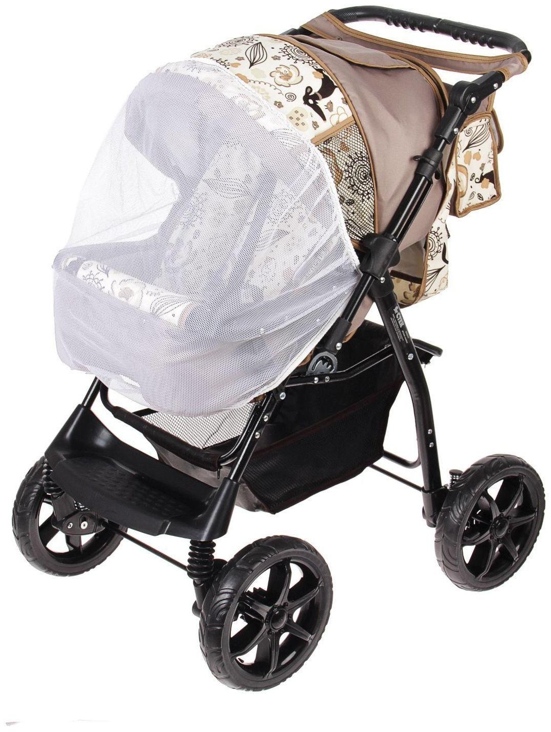 Коляска-трансформер «Гном», пластиковые колёса, оттенки коричневого, рисунок МИКС