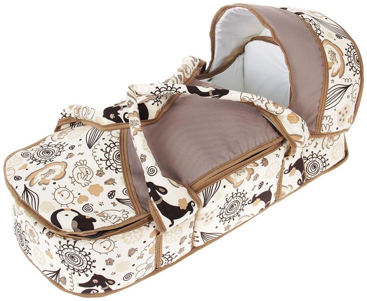 Коляска-трансформер «Гном», пластиковые колёса, оттенки коричневого, рисунок МИКС