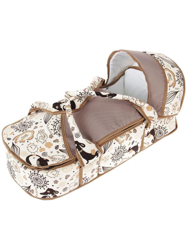 Коляска-трансформер «Гном», пластиковые колёса, оттенки коричневого, рисунок МИКС