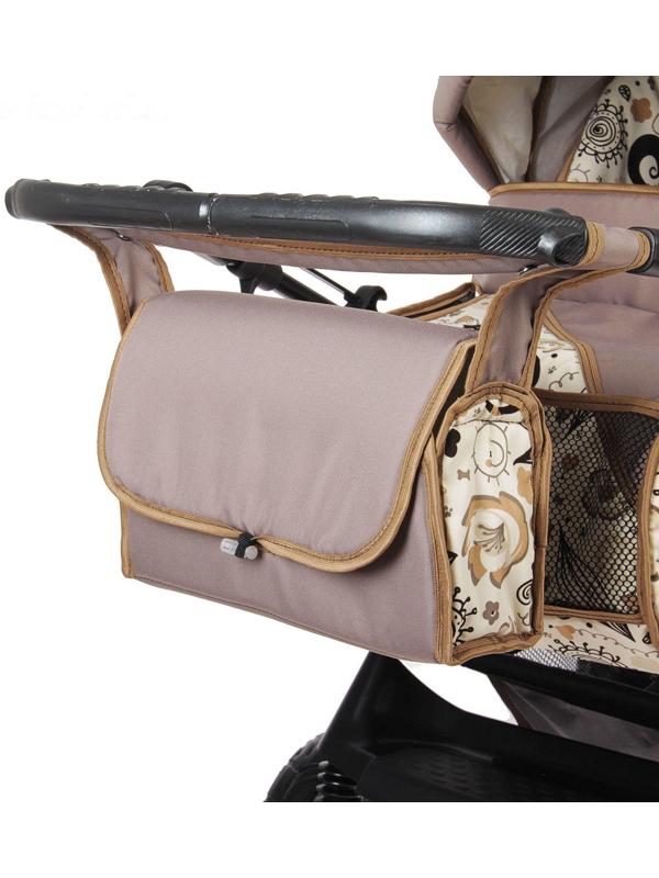 Коляска-трансформер «Гном», пластиковые колёса, оттенки коричневого, рисунок МИКС