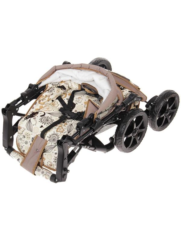 Коляска-трансформер «Гном», пластиковые колёса, оттенки коричневого, рисунок МИКС