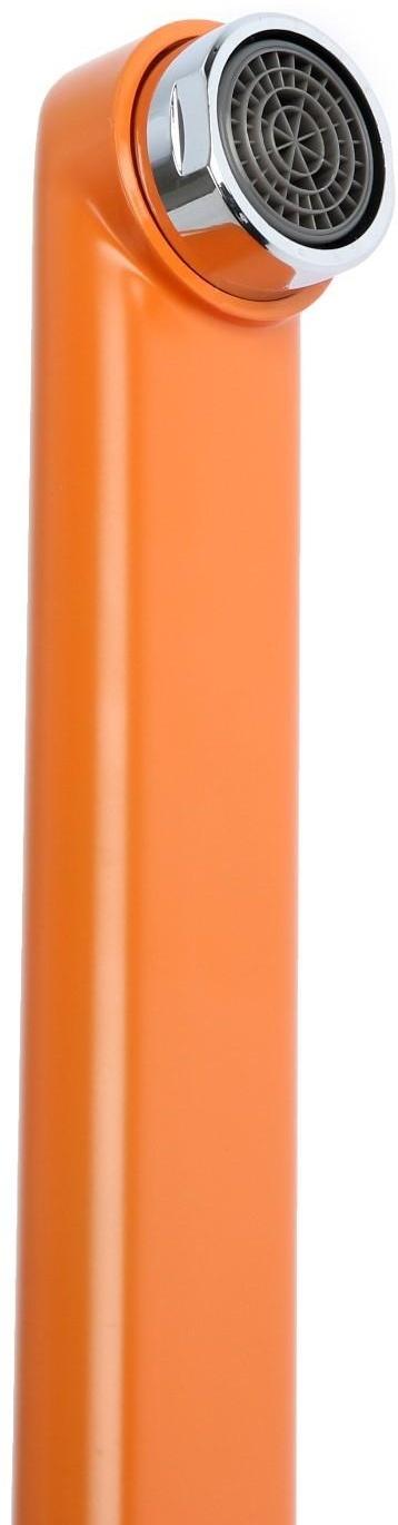 Смеситель для ванны Accoona A7166P, однорычажный, дивертор в корпусе, 30 см, оранжевый