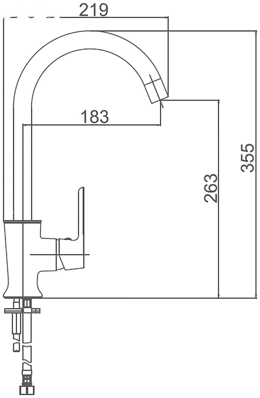 Смеситель для кухни Accoona A4566K, однорычажный, высокий излив, с гайкой, зеленый