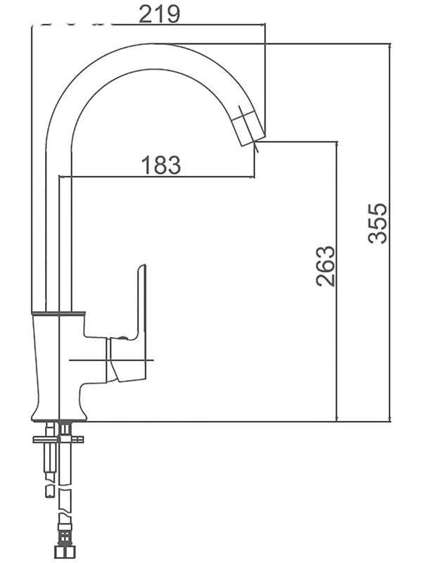 Смеситель для кухни Accoona A4566K, однорычажный, высокий излив, с гайкой, зеленый