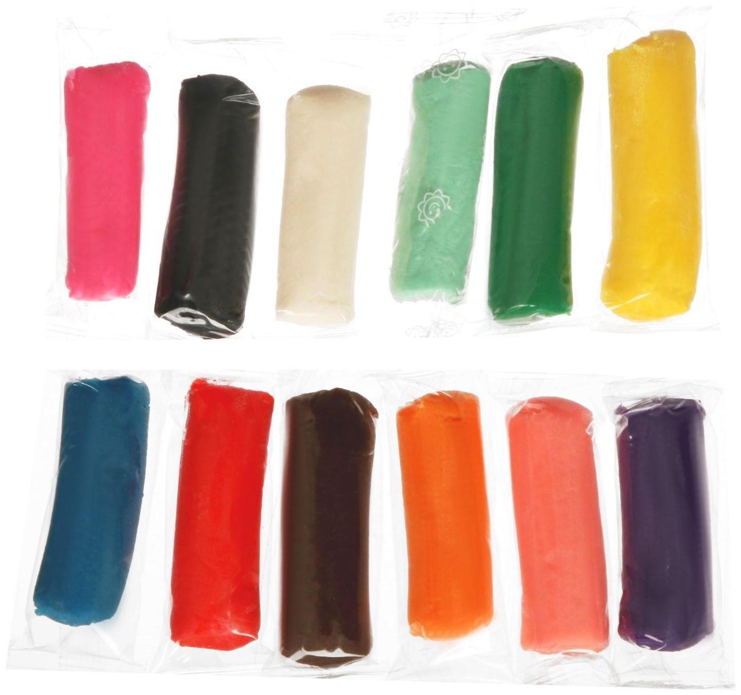 Тесто для лепки 12 цветов, 360 г, 