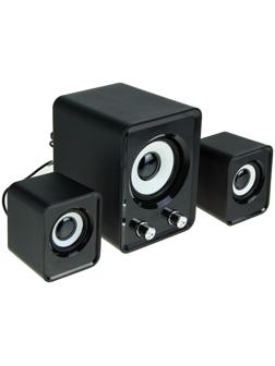 Компьютерные колонки 2.1 LuazON LPCK-02, 2x3Вт, сабвуфер 5Вт, 80дБ, Jack 3.5, USB, черная