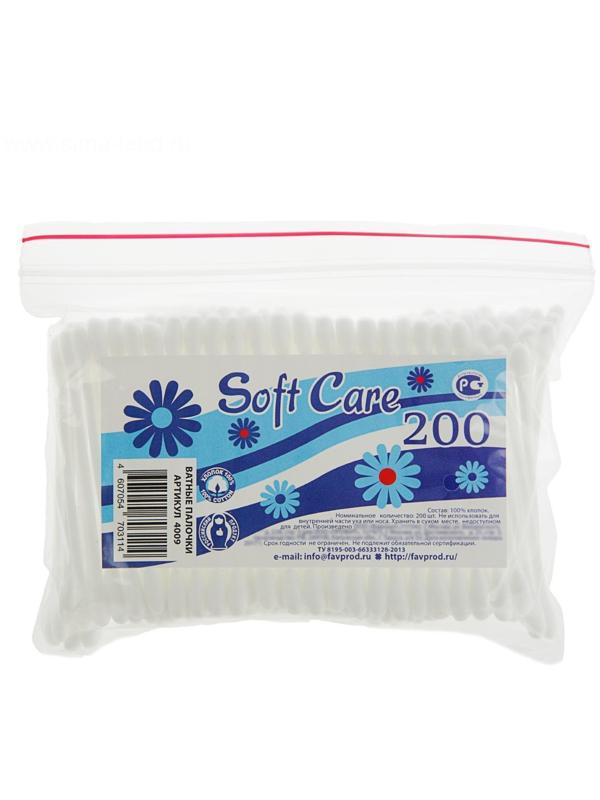 Ватные палочки Soft Care, 200 шт.