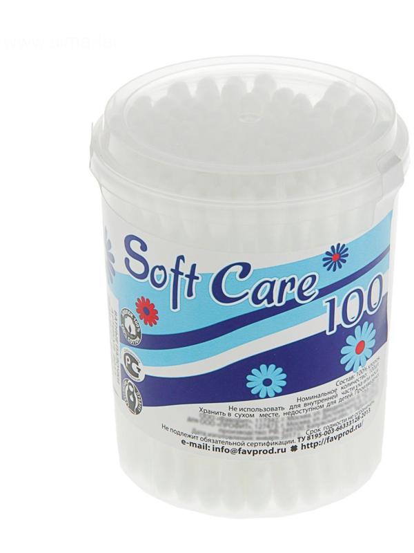 Ватные палочки Soft Care, 100 шт. в стакане