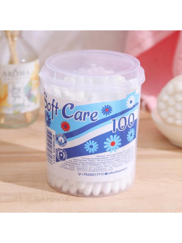 Ватные палочки Soft Care, 100 шт. в стакане