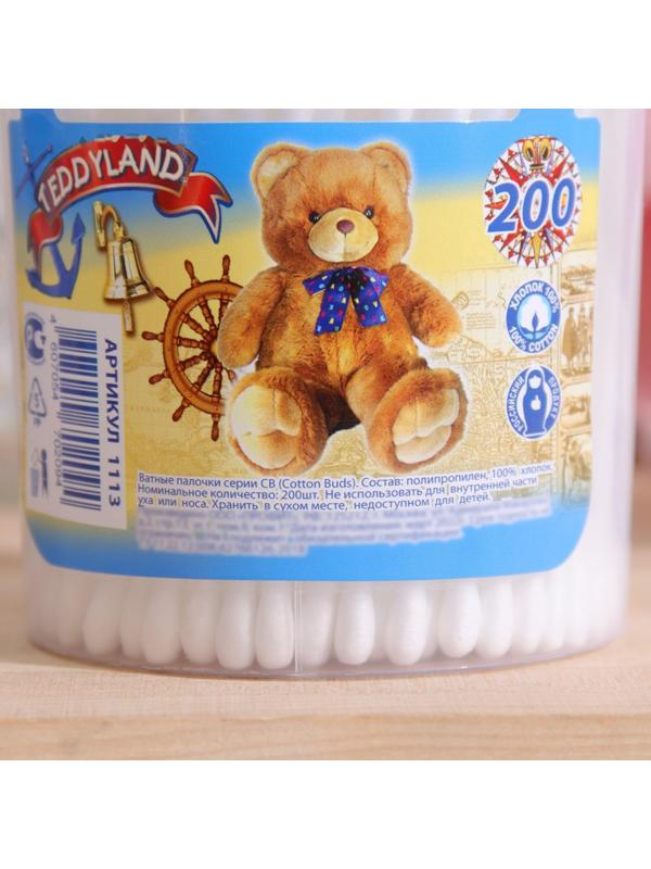 Ватные палочки Teddyland, 200 шт. в стакане
